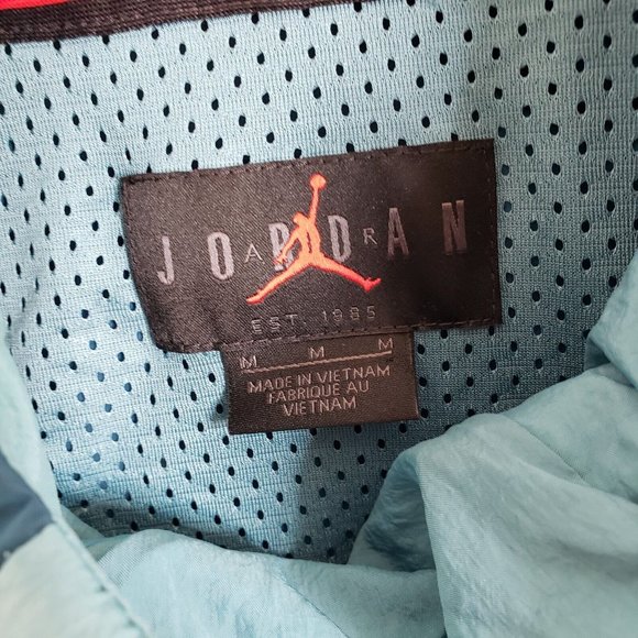 Air Jordan Wings 1/2 zip SAMPLE 🔥 Windwear Jacket Men Medium Teal Green/Indigo - Picture 4 of 10